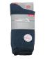 Preview: 3 Paar Damen Diabetiker Socken ohne Gummi, blau-meliert