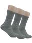 Preview: 3 Paar Norweger Socken Schafwolle ohne Gummi, Grau