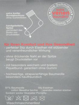 Preview: 3 Paar Damen Diabetiker Socken ohne Gummi, weiss