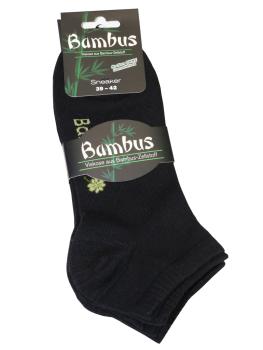 3 Paar MH Viskose Bambus Sneaker Socken Unisex, Schwarz