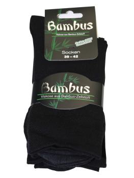3 Paar MH Viskose Bambussocken ohne Gummidruck Schwarz