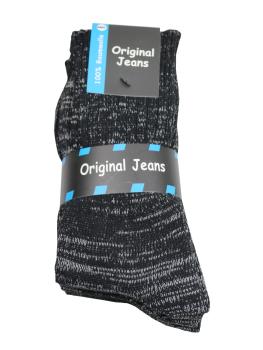 Preview: 4 Paar Jeans Socken 100% Baumwolle, Blaumeliert