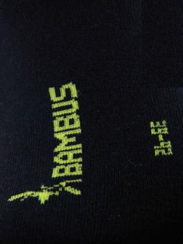 Preview: Viskose Bambus Socken ohne Gummidruck Schwarz Sohle