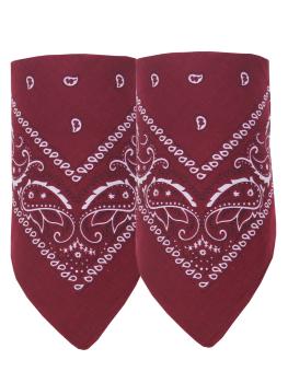 2er Set Bandana Paisley Muster Halstuch Nickituch Haarband, Weinrot