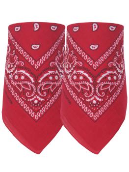 2er Set Bandana Paisley Muster Halstuch Nickituch Haarband, Rot