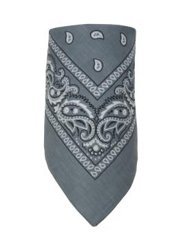 Bandana Nickytuch Paisley Muster reine Baumwolle, Grau