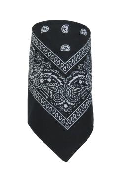 Bandana Nickytuch Paisley Muster reine Baumwolle, schwarz
