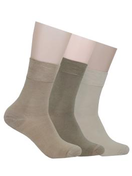 Preview: RS 3 Paar Viskose Bambus Socken ohne Gummidruck unisex, Naturtöne Bild 2