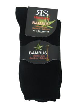Preview: RS 3 Paar Viskose Bambus Socken ohne Gummidruck Schwarz , Detail 03