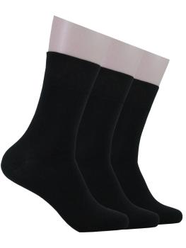 RS 3 Paar Viskose Bambus Socken ohne Gummidruck Schwarz