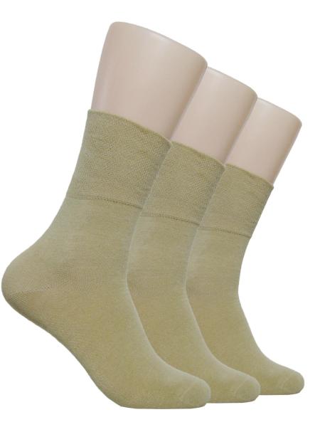 3 Paar Damen Diabetiker Socken, beige