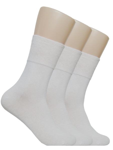 3 Paar Damen Diabetiker Socken ohne Gummi, weiss