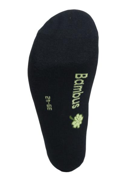 3 Paar MH Viskose Bambus Sneaker Socken Unisex, Schwarz, Ansicht Sohle