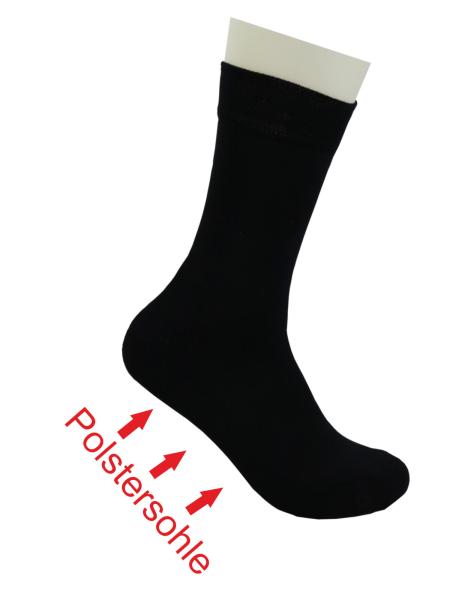 MH 3 Paar Viskose Bambus Socken Polstersohle, schwarz, auf dekofuss