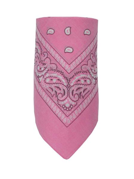 Bandana Nickytuch Paisley Muster reine Baumwolle, Hellrosa