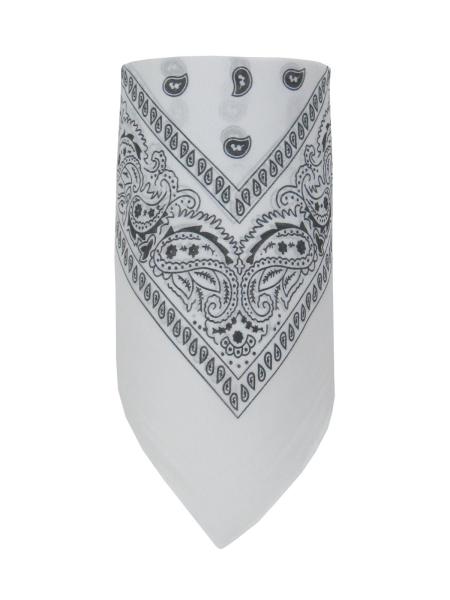 Bandana Nickytuch Paisley Muster reine Baumwolle, Weiss