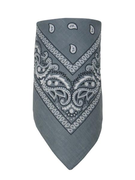 Bandana Nickytuch Paisley Muster reine Baumwolle, Grau