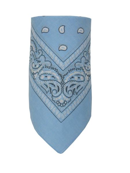 Bandana Nickytuch Paisley Muster reine Baumwolle, Hellblau