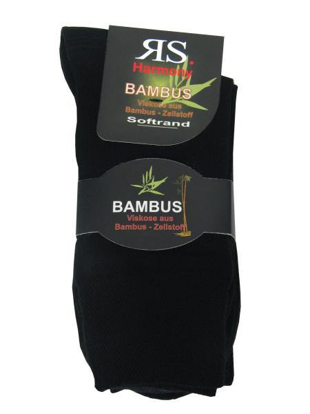 RS 3 Paar Viskose Bambus Socken ohne Gummidruck Schwarz , Detail 03