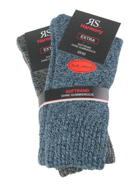 RS 2 Paar Herren Socken Vollplüsch Softrand, jeans, grau